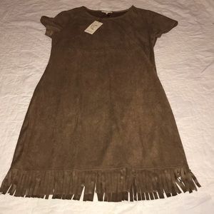 Brown suede fringe dress!